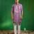Soft lilac embroidered slub silk georgette kurta set