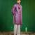 Soft lilac embroidered slub silk georgette kurta set