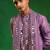 Soft lilac embroidered slub silk georgette kurta set