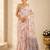 printed chinon silk blend mirror lace saree