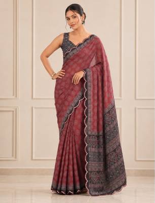 premium heavy chinon silk blend mirror work saree 2