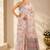 printed chinon silk blend mirror lace saree