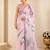 printed chinon silk blend mirror lace saree