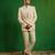 Soft ivory embroidered imported suiting jodhpuri jacket set