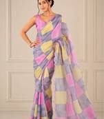 premium heavy chinon silk blend mirror work saree