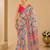 printed chinon silk blend mirror lace saree