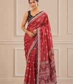 premium heavy chinon silk blend mirror work saree