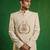 Soft ivory embroidered imported suiting jodhpuri jacket set
