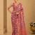 printed chinon silk blend mirror lace saree