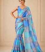 premium heavy chinon silk blend mirror work saree