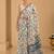 printed chinon silk blend mirror lace saree