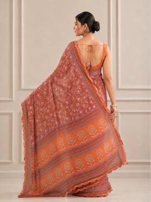premium heavy chinon silk blend mirror work saree 4
