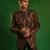 Deep chocolate brown embroidered cotton linen jodhpuri jacket set