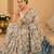 printed chinon silk blend mirror lace saree