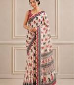 premium heavy chinon silk blend mirror work saree