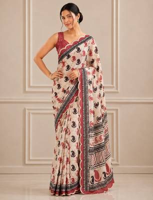 premium heavy chinon silk blend mirror work saree 2