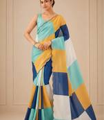 premium heavy chinon silk blend mirror work saree