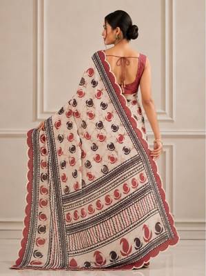 premium heavy chinon silk blend mirror work saree 4