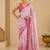 printed chinon silk blend mirror lace saree
