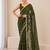 Heavy star georgette beads & lace work saree