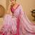printed chinon silk blend mirror lace saree
