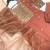 peach color fancy beads and embroidery and sequence work and ready maid lace border silk blend kurti set