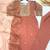 peach color fancy beads and embroidery and sequence work and ready maid lace border silk blend kurti set