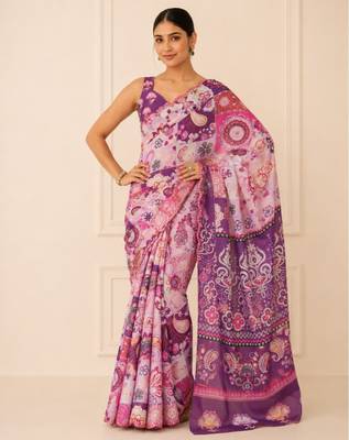 premium heavy chinon silk blend mirror work saree 2
