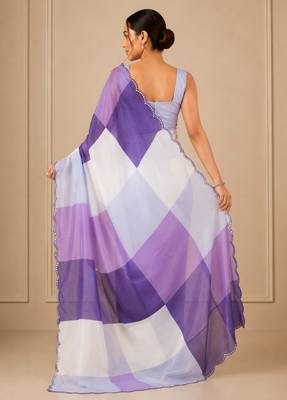 premium heavy chinon silk blend mirror work saree 3