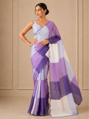 premium heavy chinon silk blend mirror work saree 4