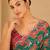 printed chinon silk blend mirror lace saree