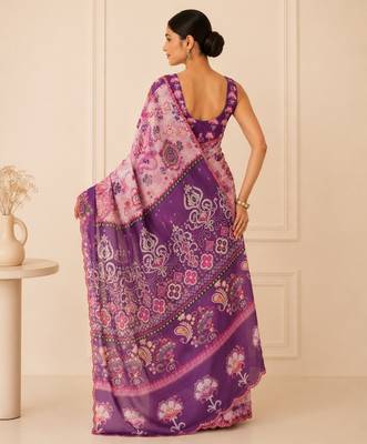 premium heavy chinon silk blend mirror work saree 4