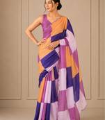 premium heavy chinon silk blend mirror work saree