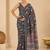 printed chinon silk blend mirror lace saree