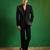 Navy blue embroidered imported suiting blazer set