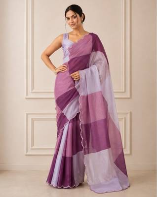 premium heavy chinon silk blend mirror work saree 2
