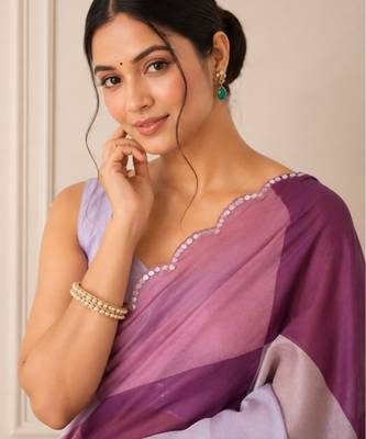 premium heavy chinon silk blend mirror work saree 3