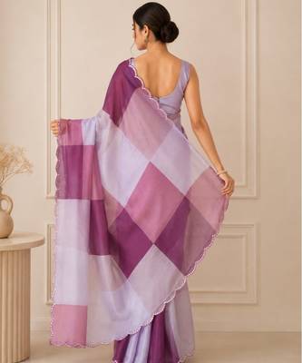 premium heavy chinon silk blend mirror work saree 4
