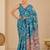 printed chinon silk blend mirror lace saree