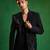Navy blue embroidered imported suiting blazer set