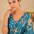 printed chinon silk blend mirror lace saree