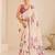 printed chinon silk blend mirror lace saree