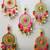 colorful gota pom pom dream catchers,diwali decoration,mendi diy home decor (pack of 2)