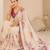 printed chinon silk blend mirror lace saree