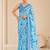 printed chinon silk blend mirror lace saree