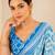 printed chinon silk blend mirror lace saree