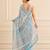 premium heavy chinon silk blend mirror work saree