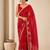 Heavy star georgette beads & lace work saree