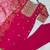 rani pink color fancy beads and embroidery and sequence work and ready maid lace border silk blend kurti set
