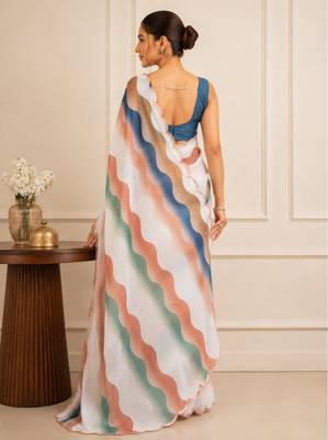 premium heavy chinon silk blend mirror work saree 3